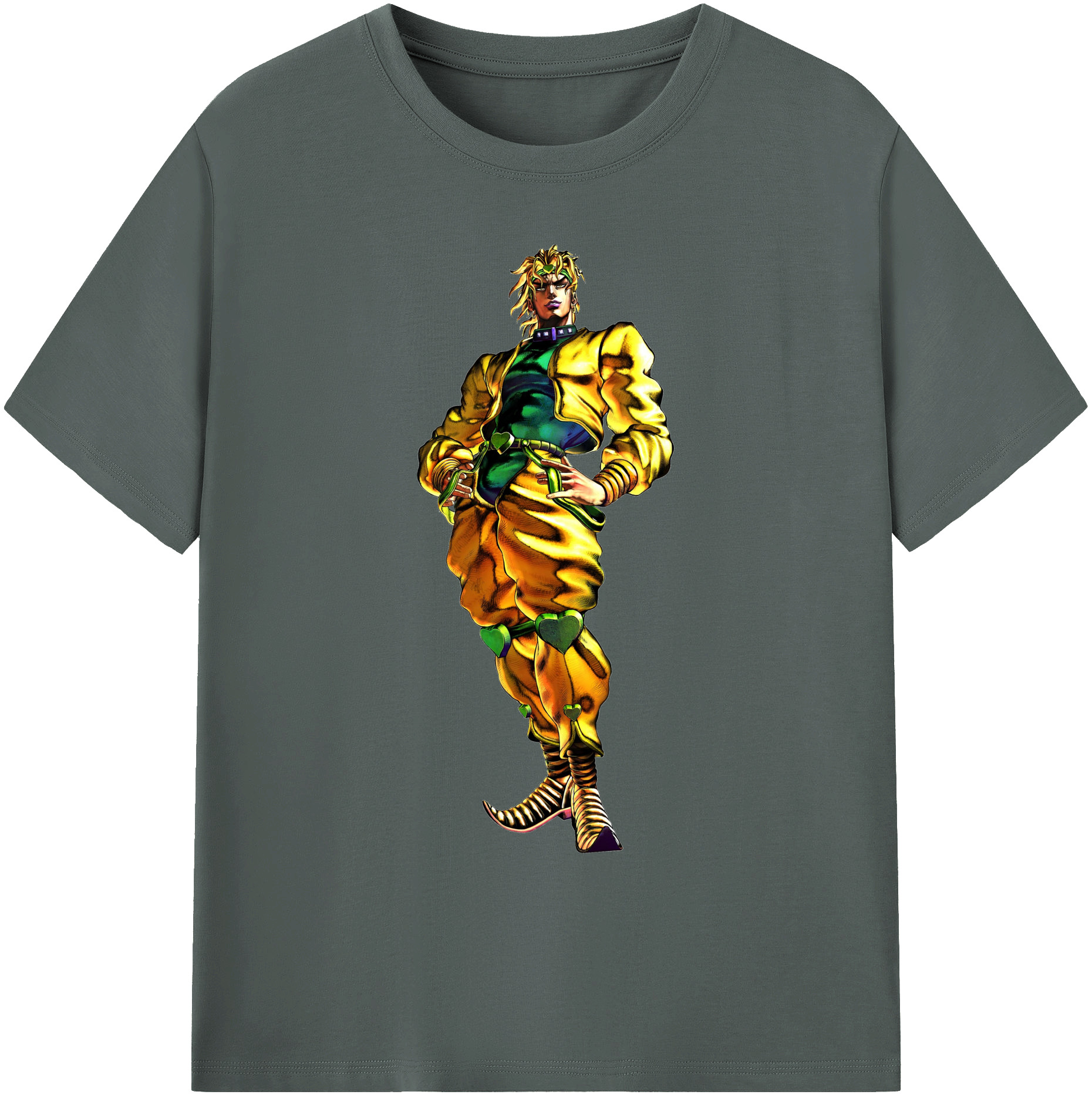 （画像用） ジョジョの奇妙な冒険 ディオ?ブランドー JoJo's Bizarre Adventure Dio Brando 綿100％ メンズ半袖Tシャツ｜肌触りやわらか＆通気性